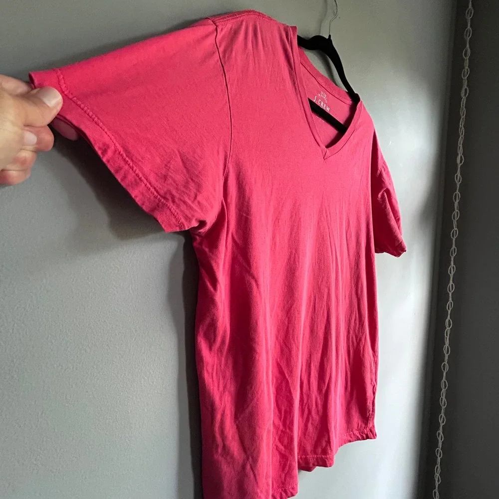 J. Crew Slim Washed V-Neck T-Shirt Red 100% Cotton Mens Large 40993 HO13